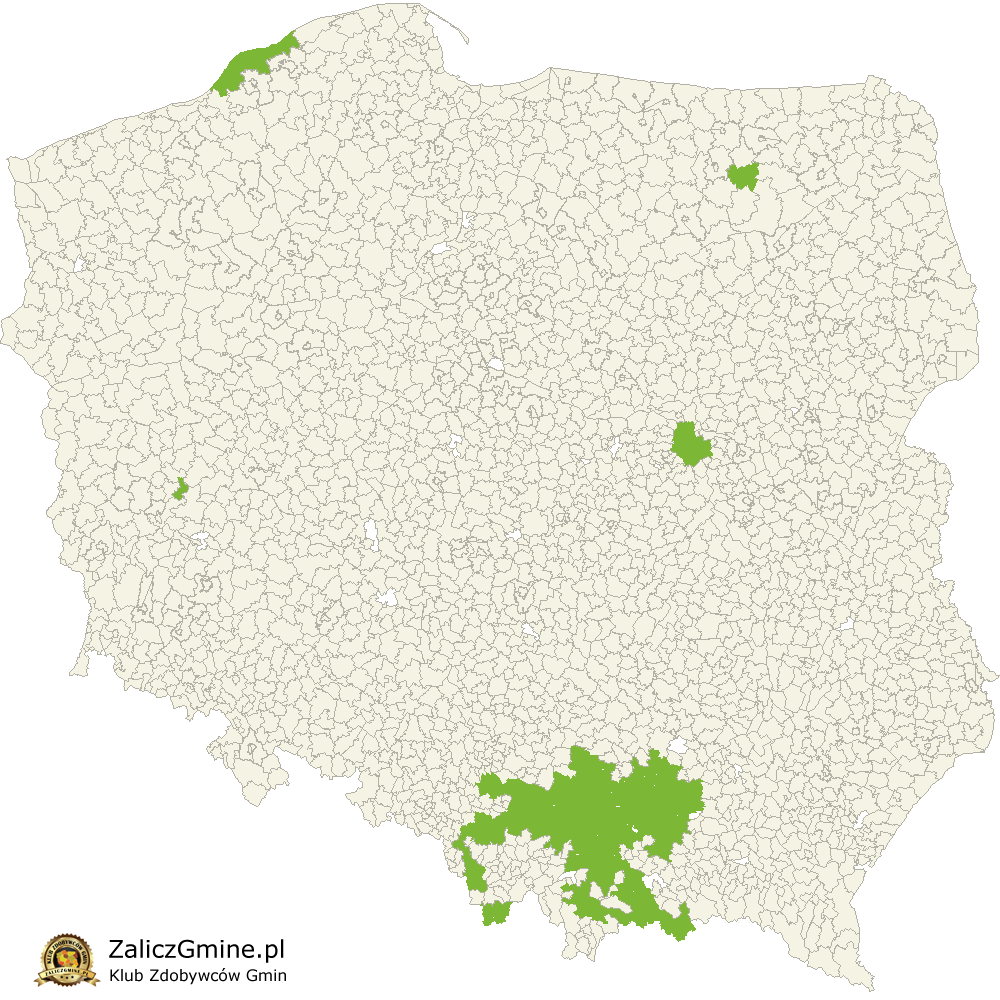 Mapa Zdobytych Gmin