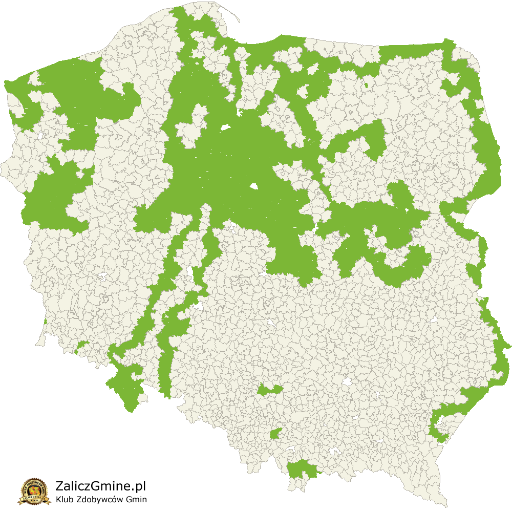 Mapa Zdobytych Gmin