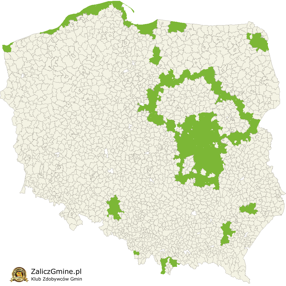 Mapa Zdobytych Gmin