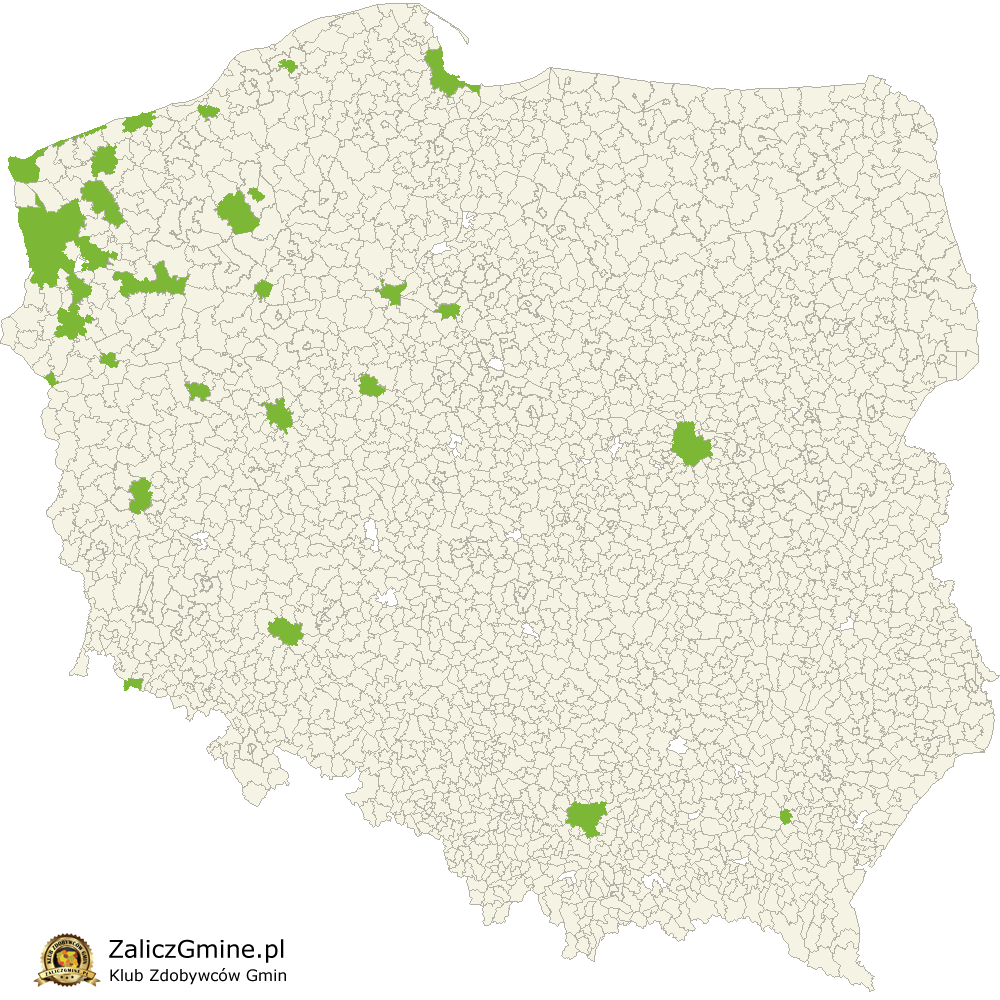 Mapa Zdobytych Gmin
