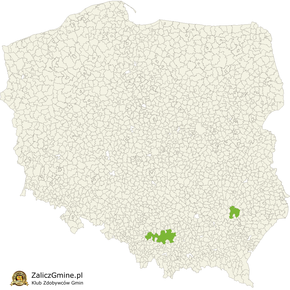 Mapa Zdobytych Gmin