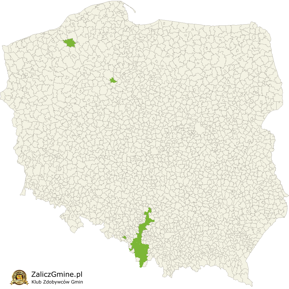 Mapa Zdobytych Gmin