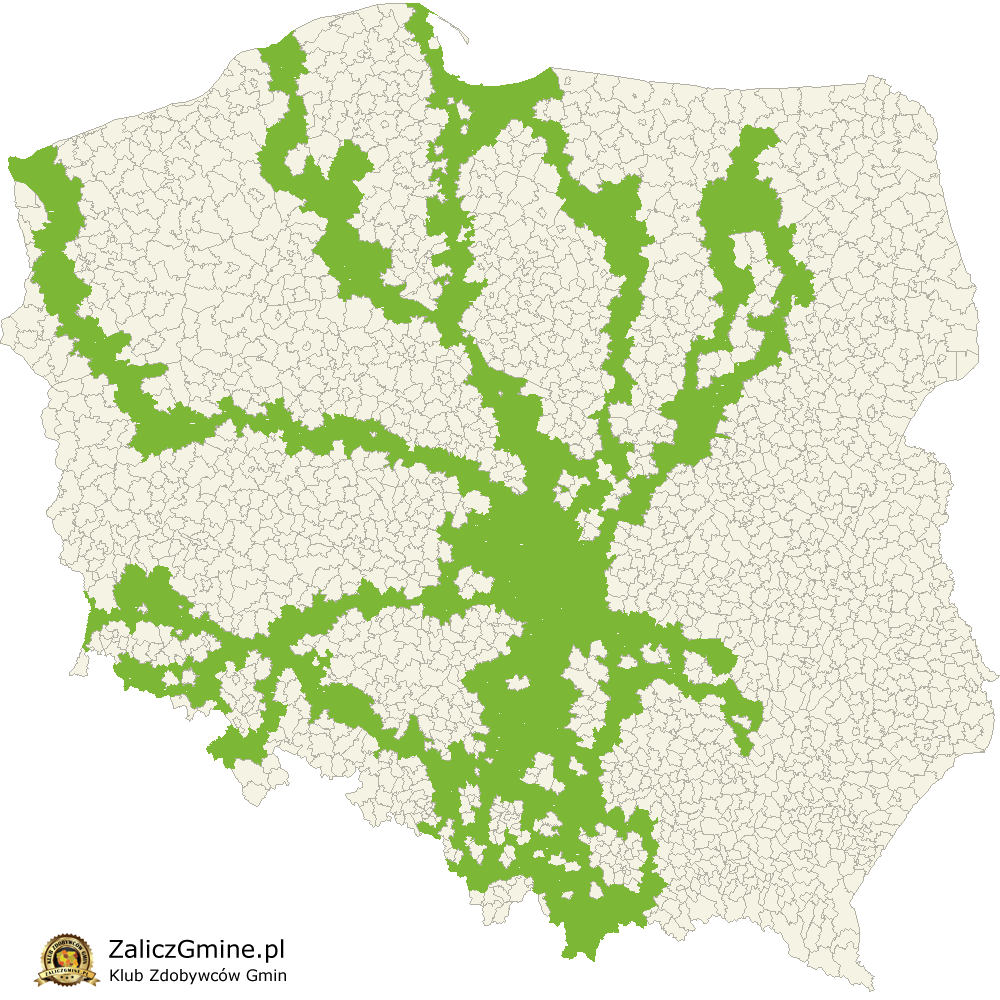 Mapa Zdobytych Gmin