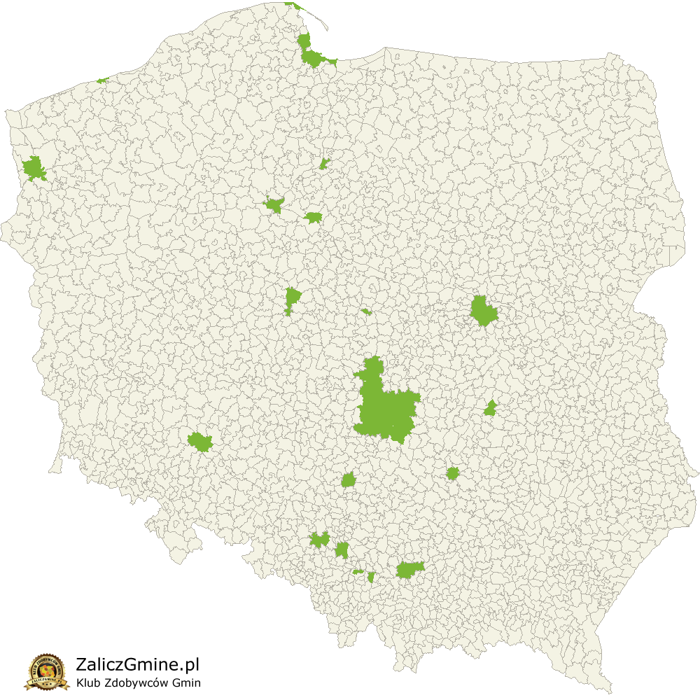 Mapa Zdobytych Gmin