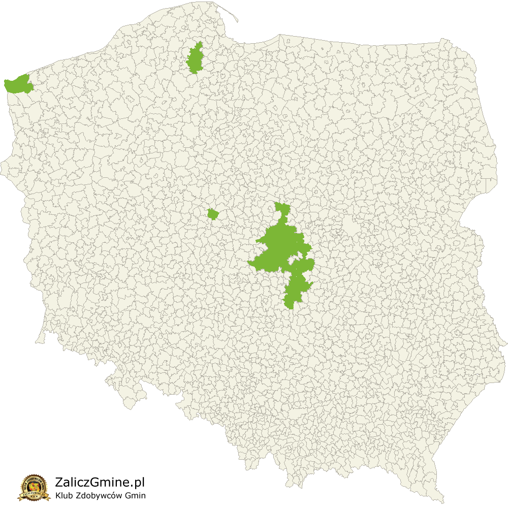 Mapa Zdobytych Gmin