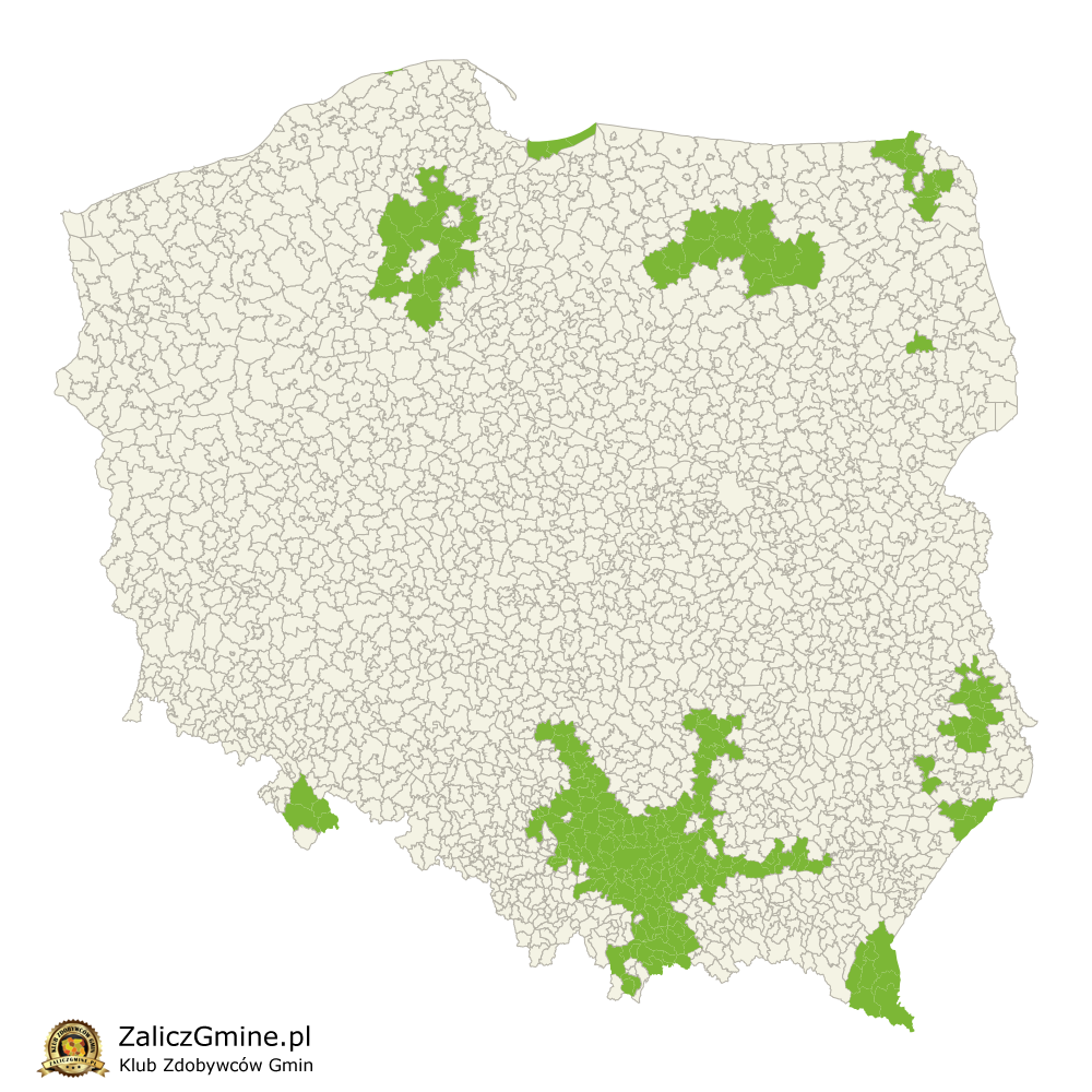 Mapa Zdobytych Gmin