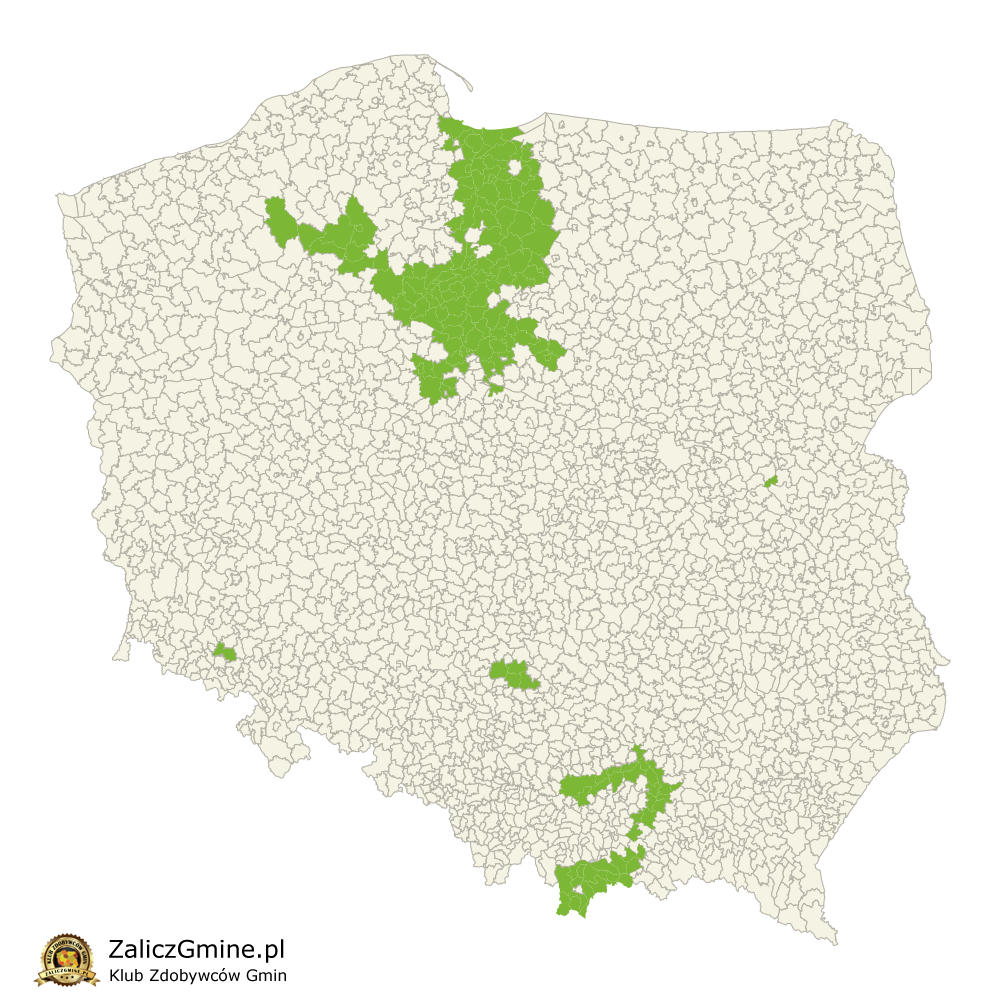 Mapa Zdobytych Gmin