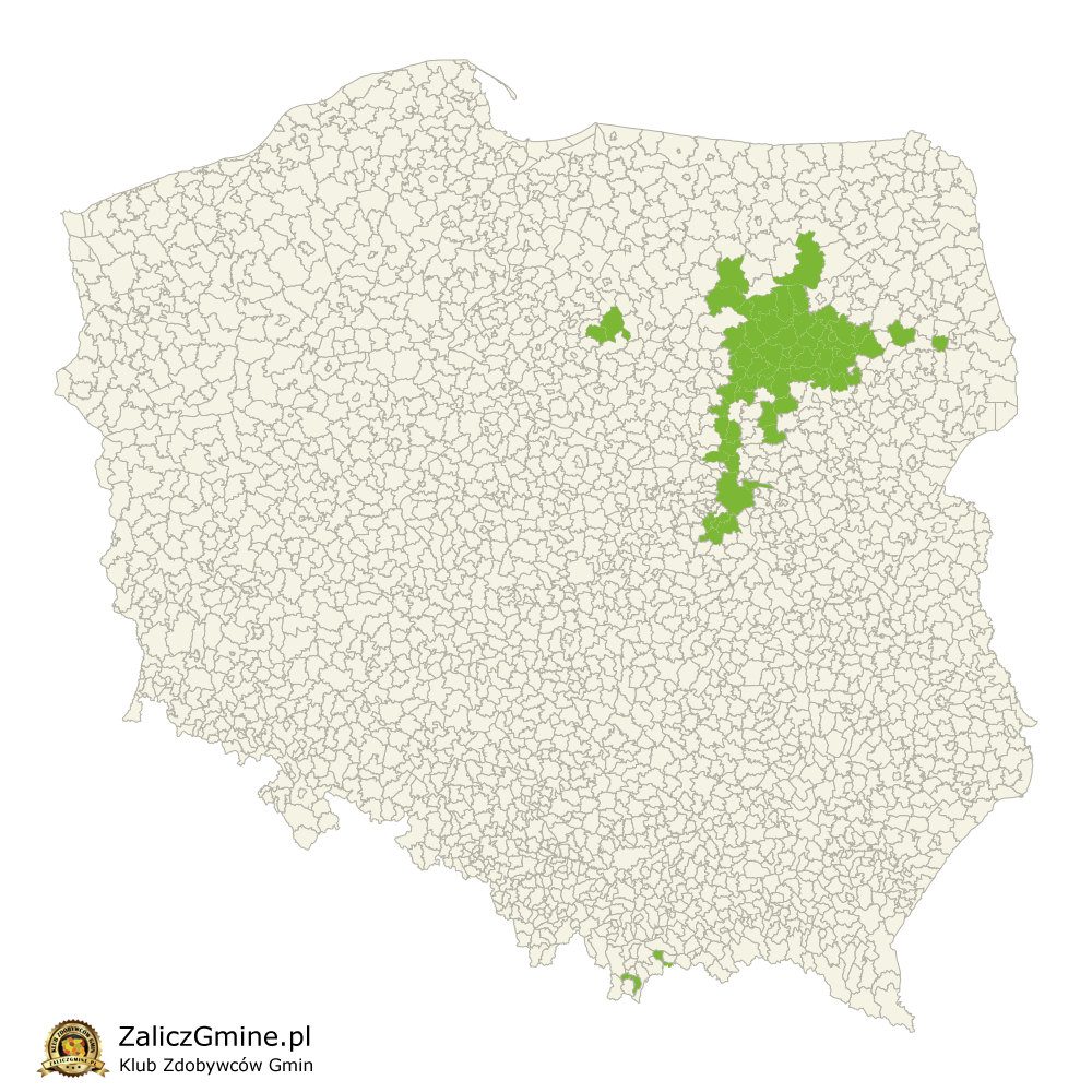 Mapa Zdobytych Gmin