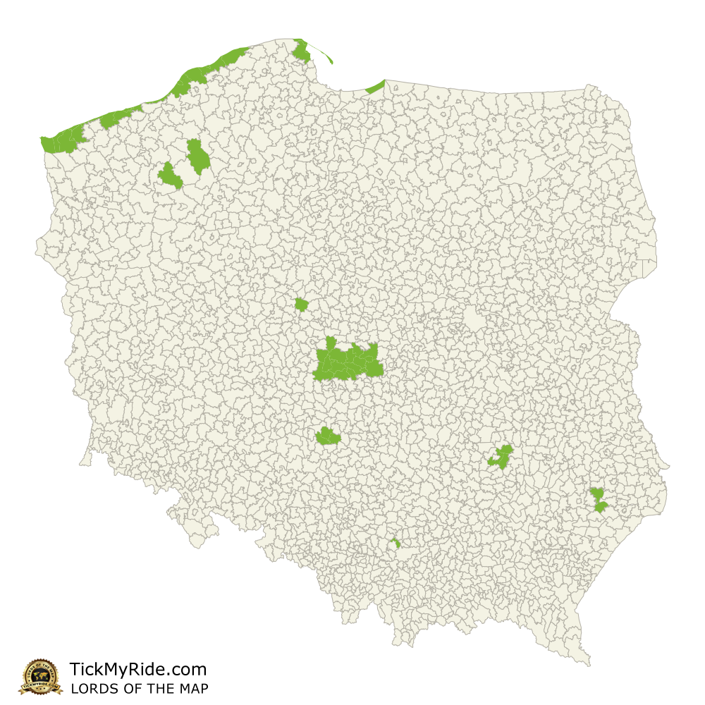 Mapa Zdobytych Gmin
