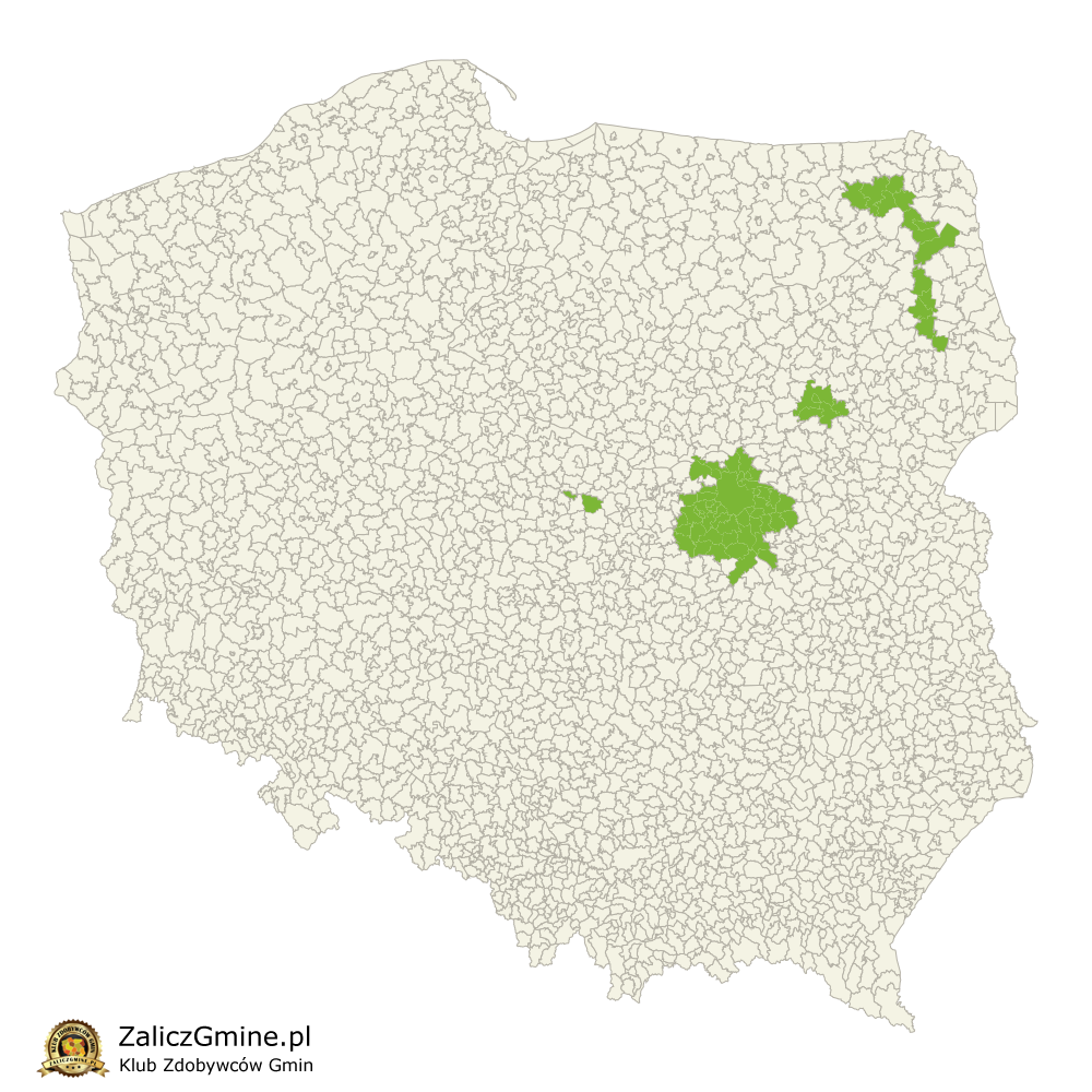 Mapa Zdobytych Gmin