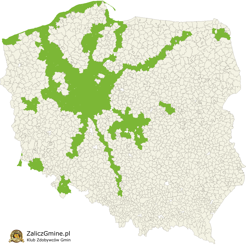 Mapa Zdobytych Gmin