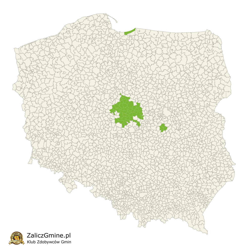 Mapa Zdobytych Gmin