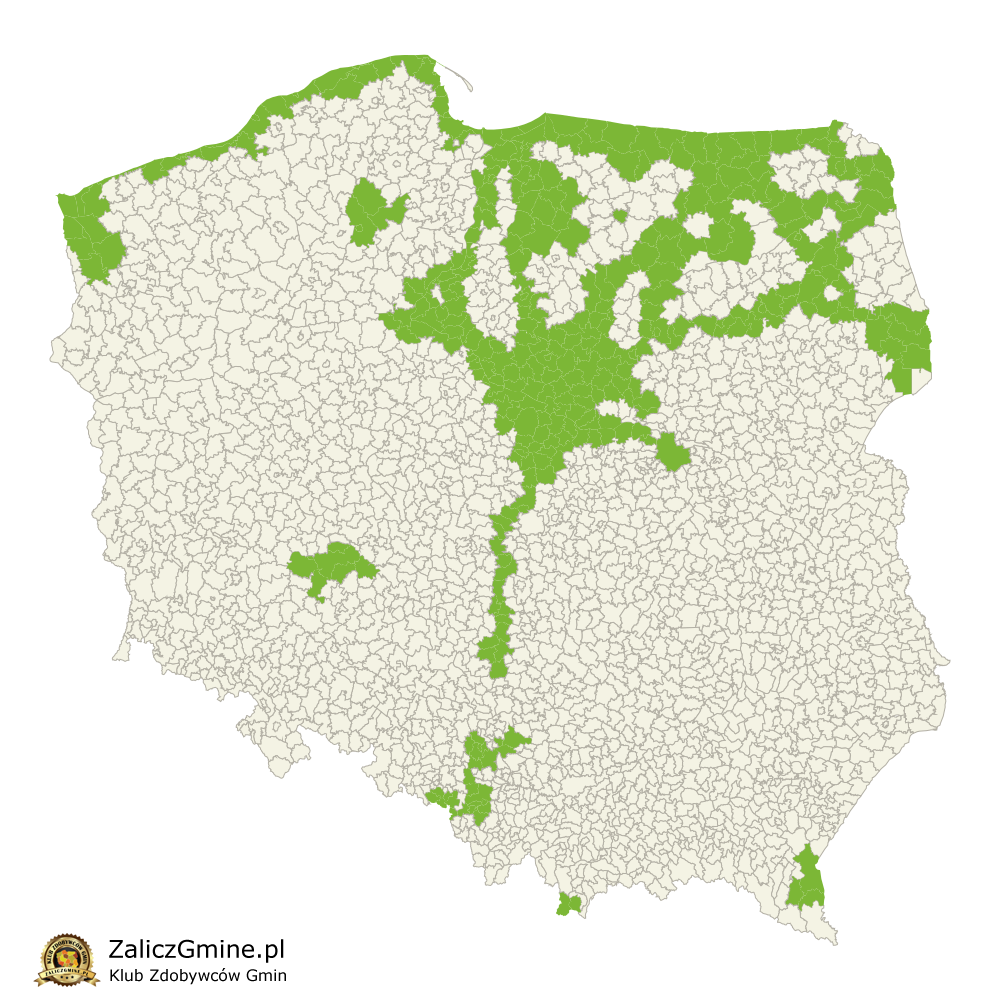 Mapa Zdobytych Gmin