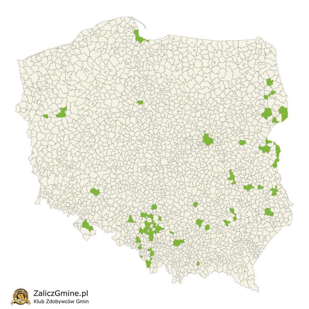 Mapa Zdobytych Gmin