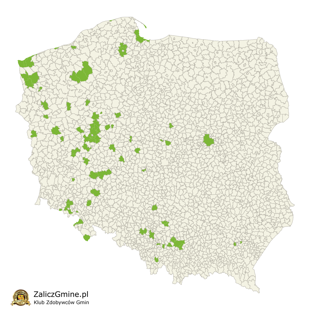 Mapa Zdobytych Gmin