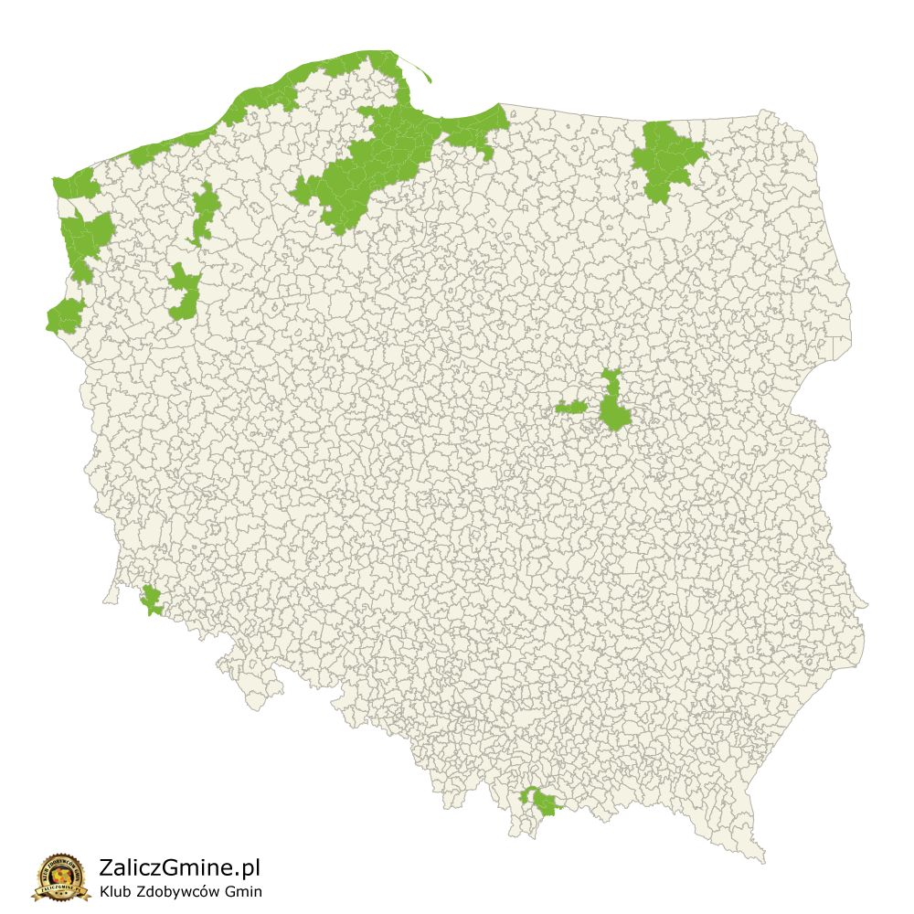 Mapa Zdobytych Gmin