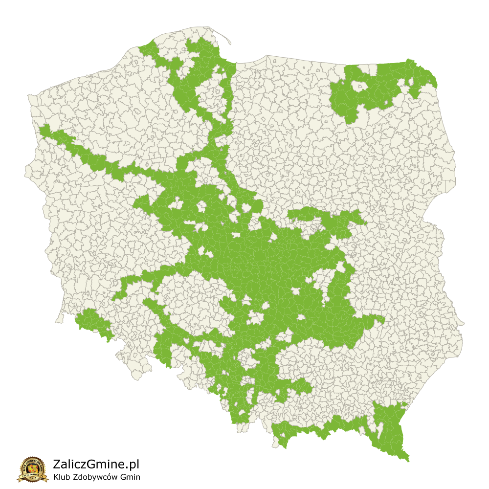 Mapa Zdobytych Gmin