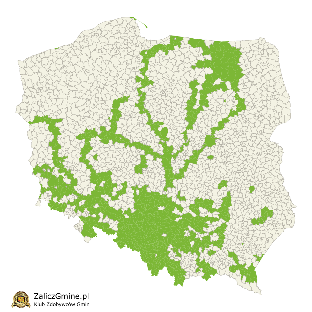 Mapa Zdobytych Gmin