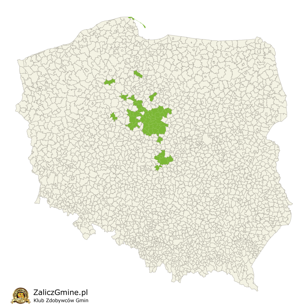 Mapa Zdobytych Gmin