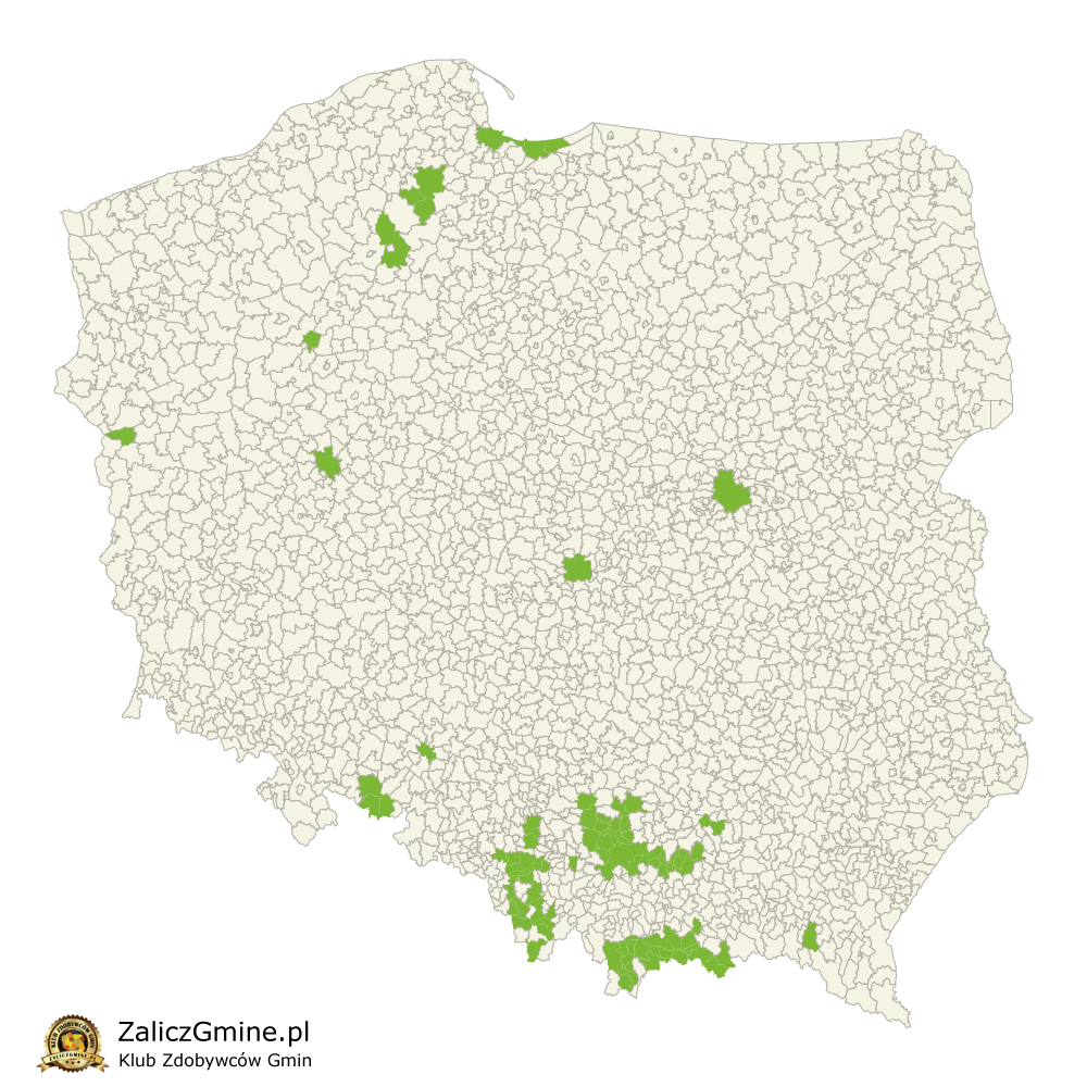 Mapa Zdobytych Gmin