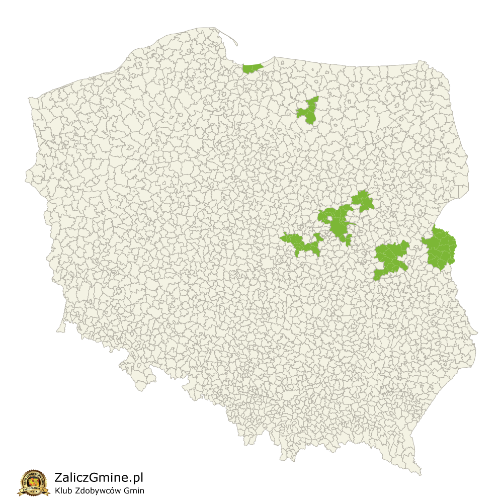 Mapa Zdobytych Gmin