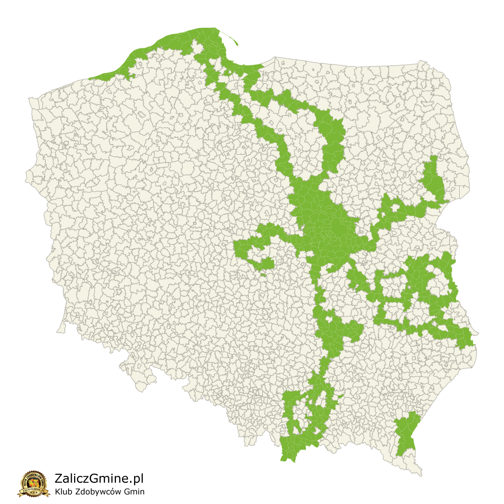 Mapa Zdobytych Gmin