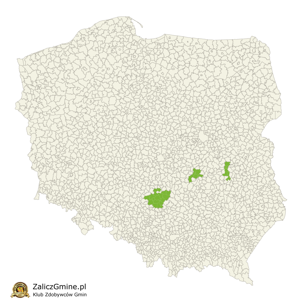 Mapa Zdobytych Gmin