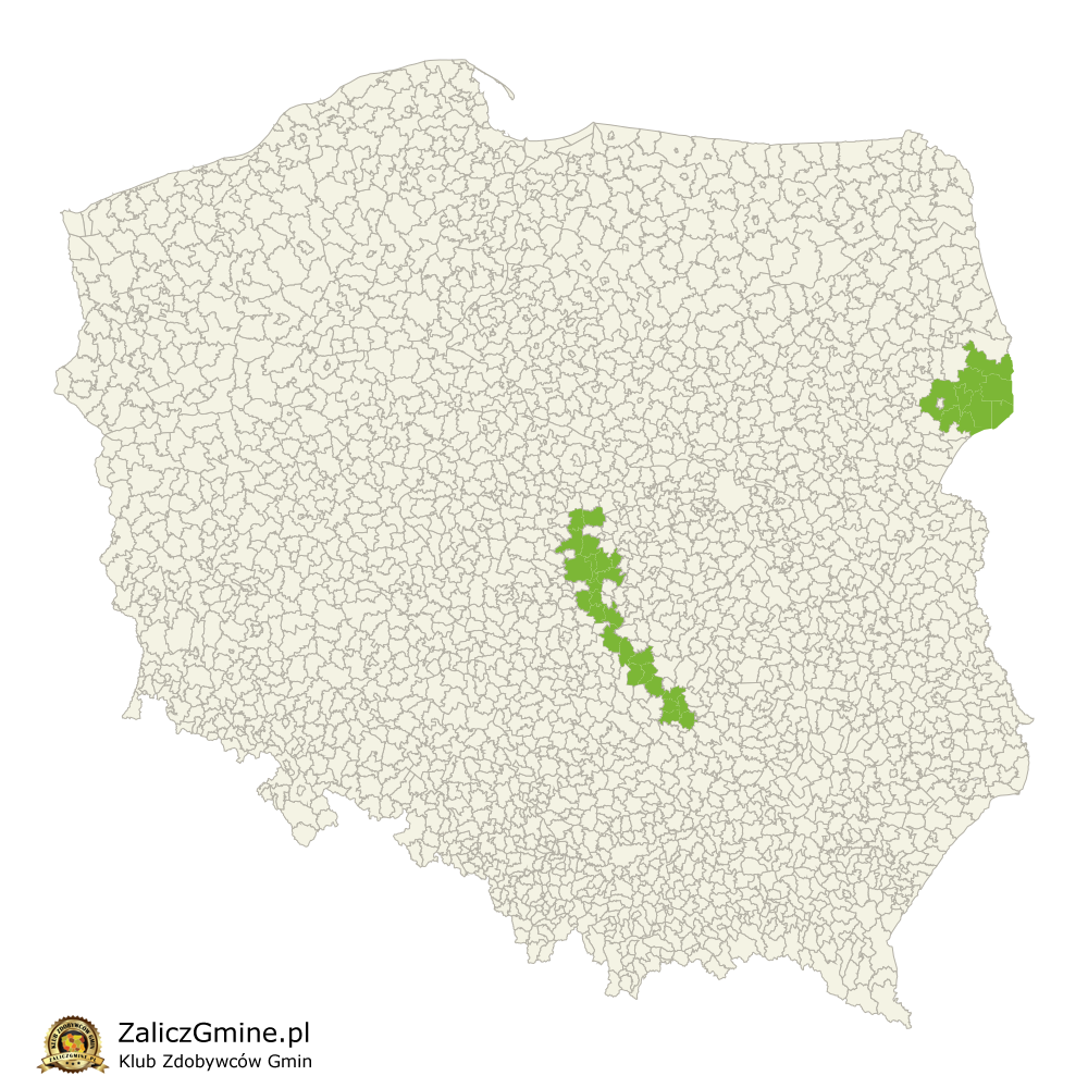 Mapa Zdobytych Gmin
