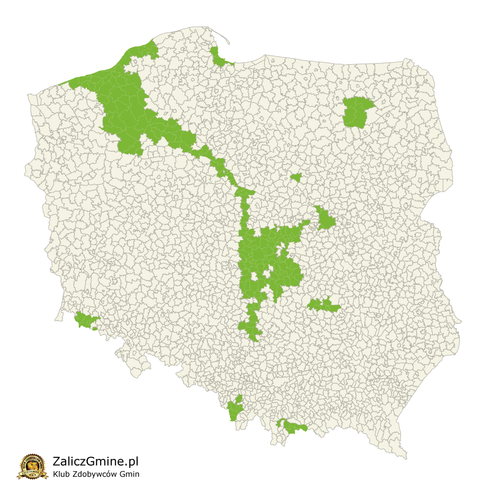 Mapa Zdobytych Gmin