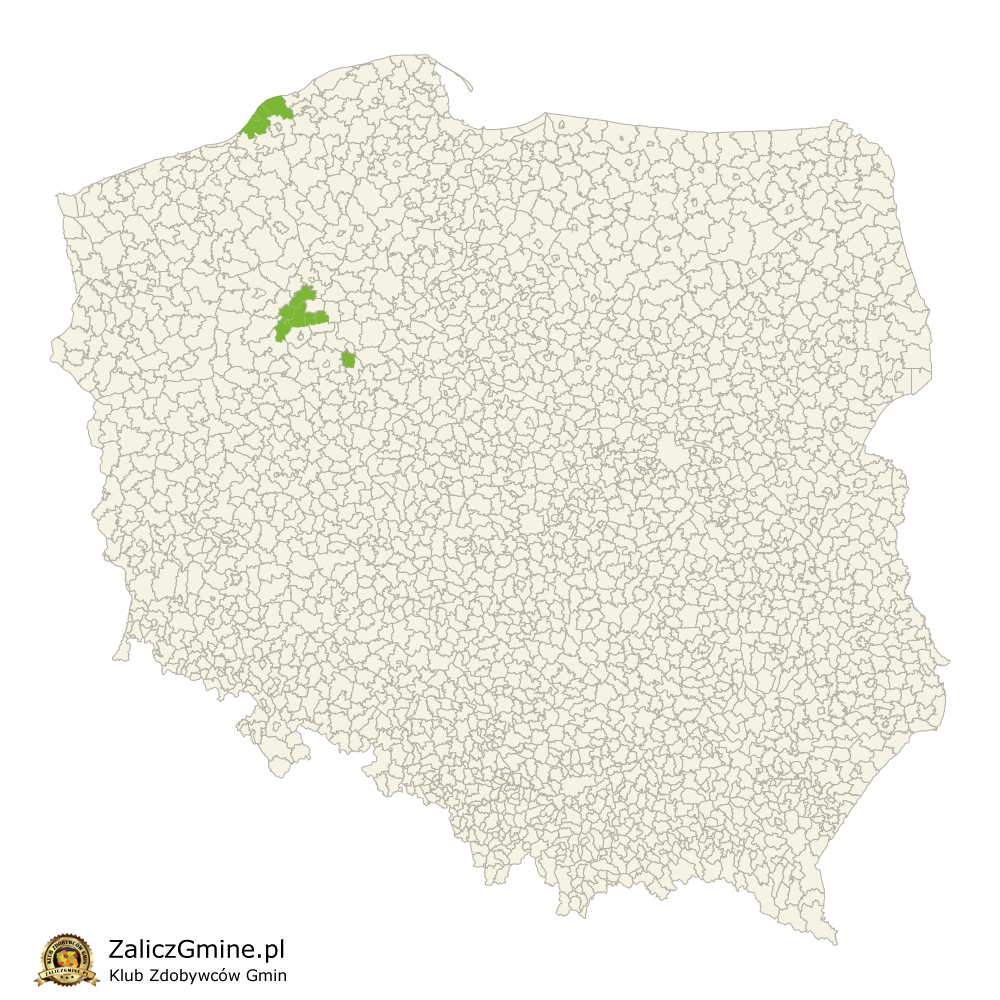 Mapa Zdobytych Gmin
