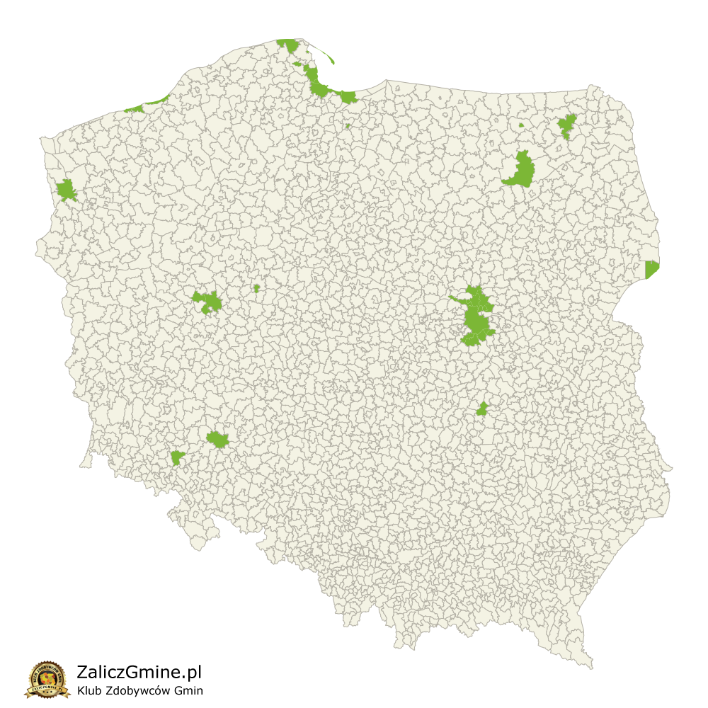 Mapa Zdobytych Gmin