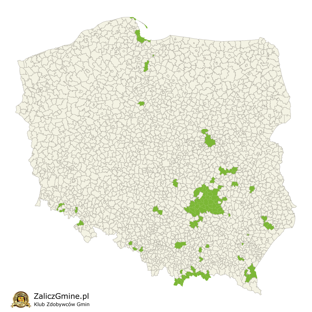 Mapa Zdobytych Gmin
