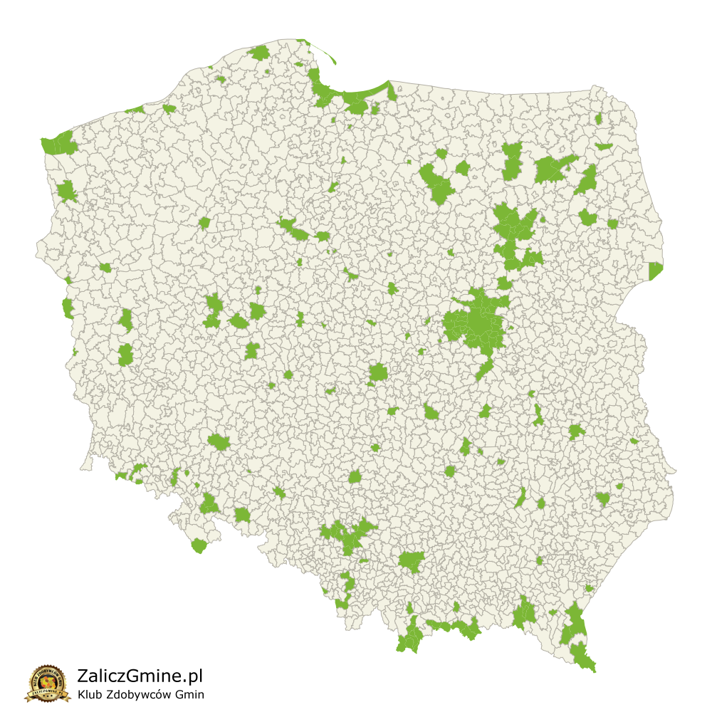 Mapa Zdobytych Gmin