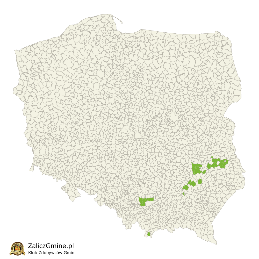 Mapa Zdobytych Gmin