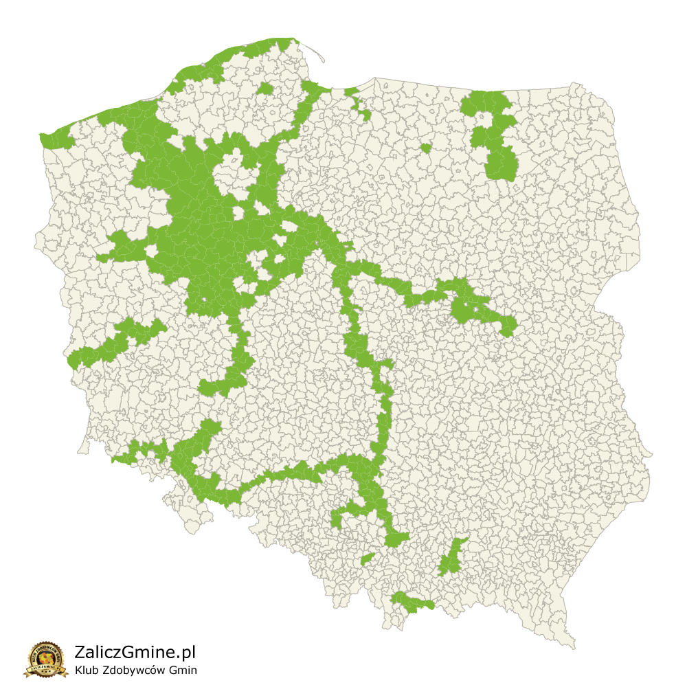Mapa Zdobytych Gmin