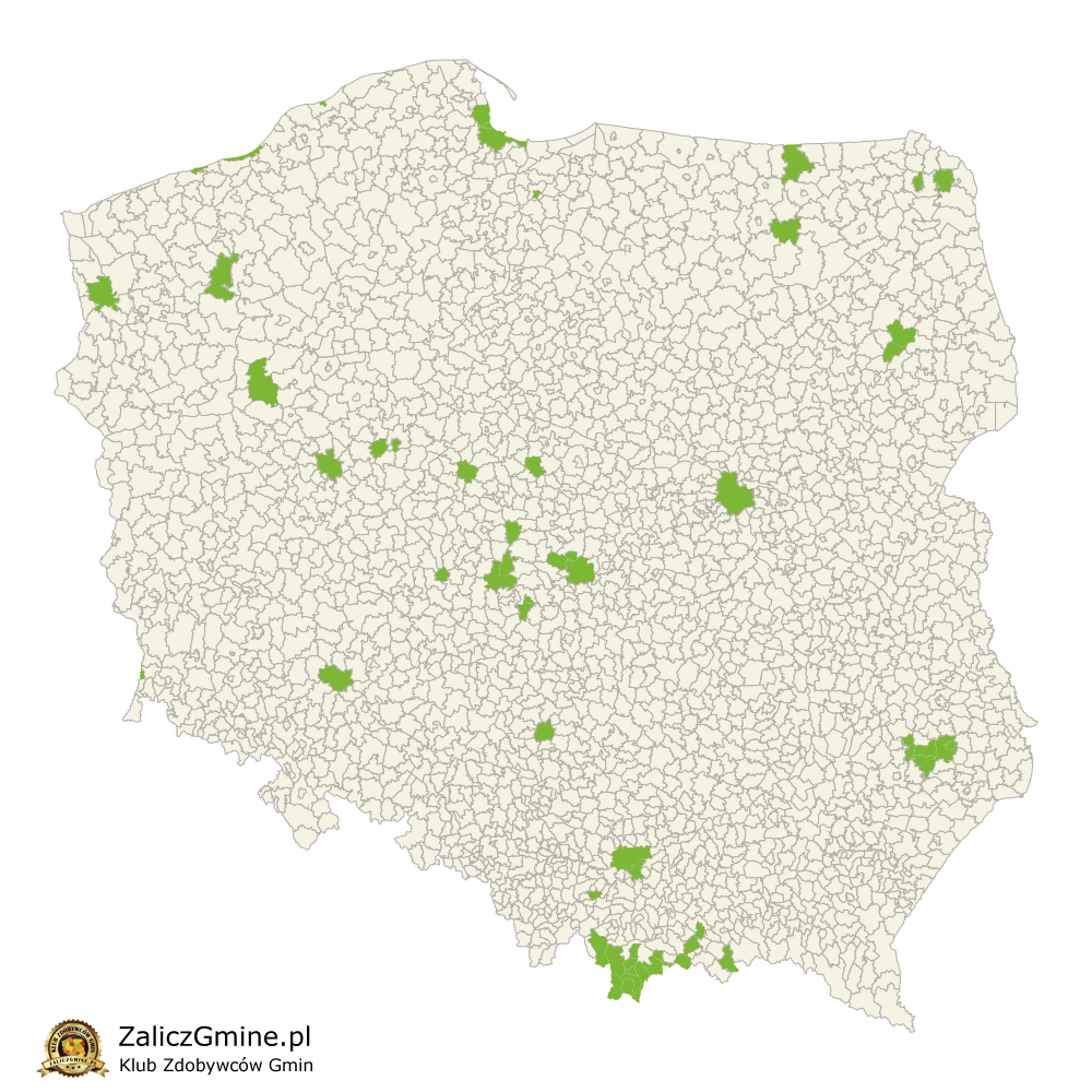 Mapa Zdobytych Gmin