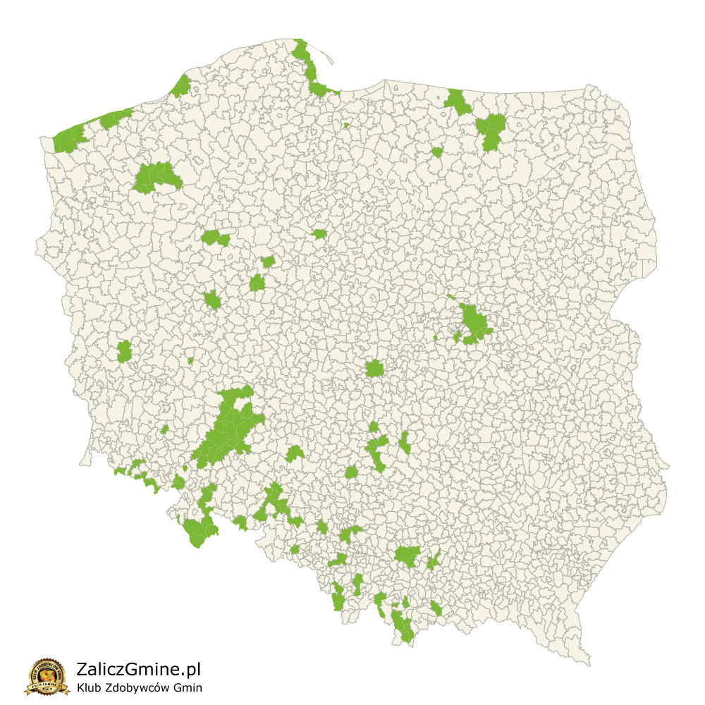 Mapa Zdobytych Gmin