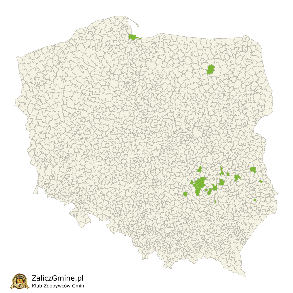 Mapa Zdobytych Gmin