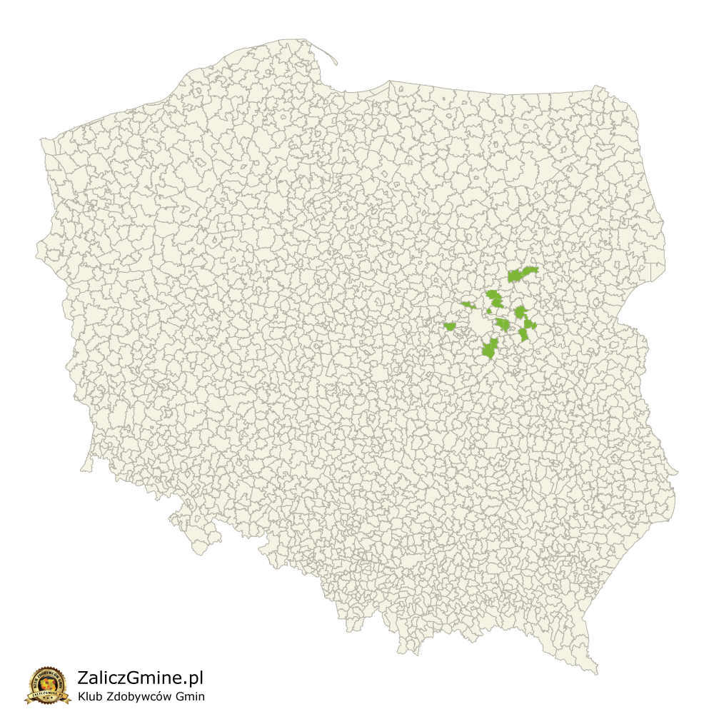 Mapa Zdobytych Gmin
