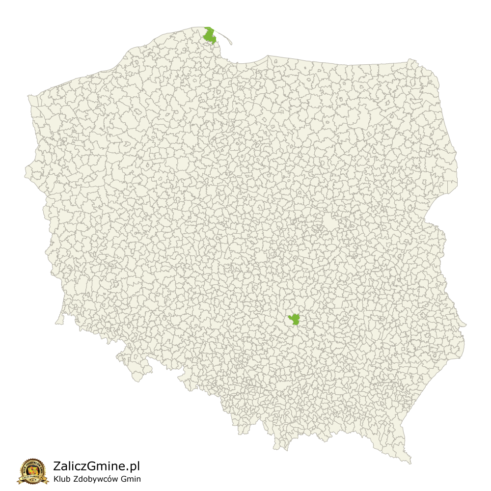 Mapa Zdobytych Gmin