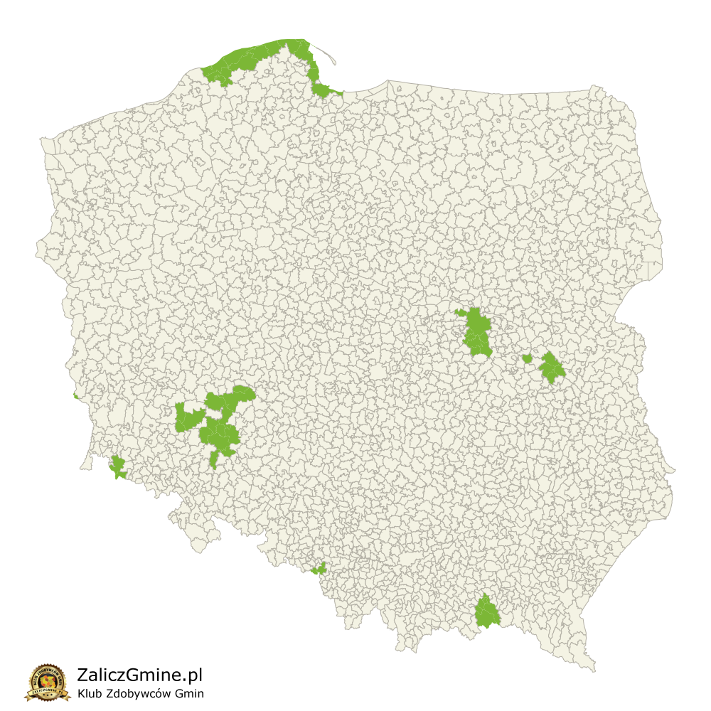 Mapa Zdobytych Gmin