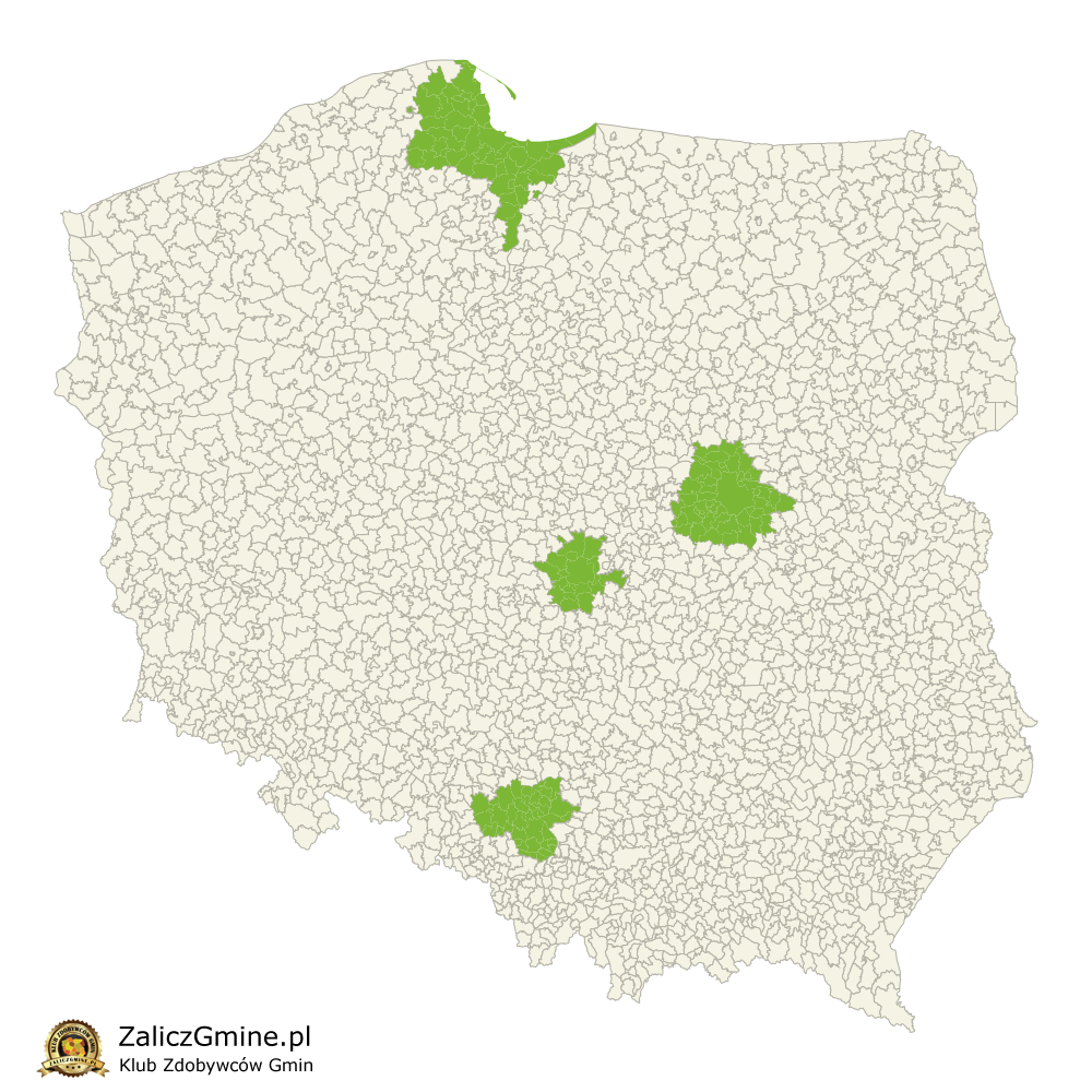 Mapa Zdobytych Gmin