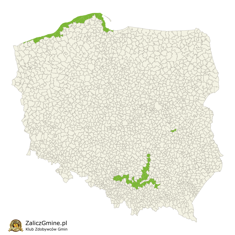 Mapa Zdobytych Gmin