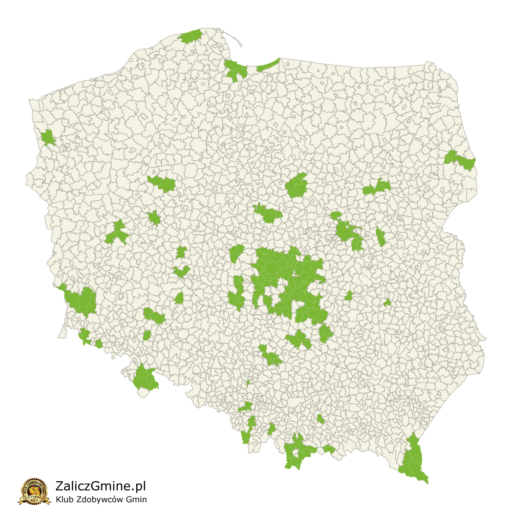 Mapa Zdobytych Gmin