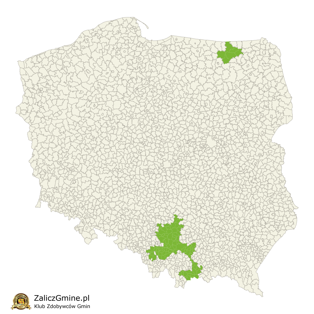 Mapa Zdobytych Gmin