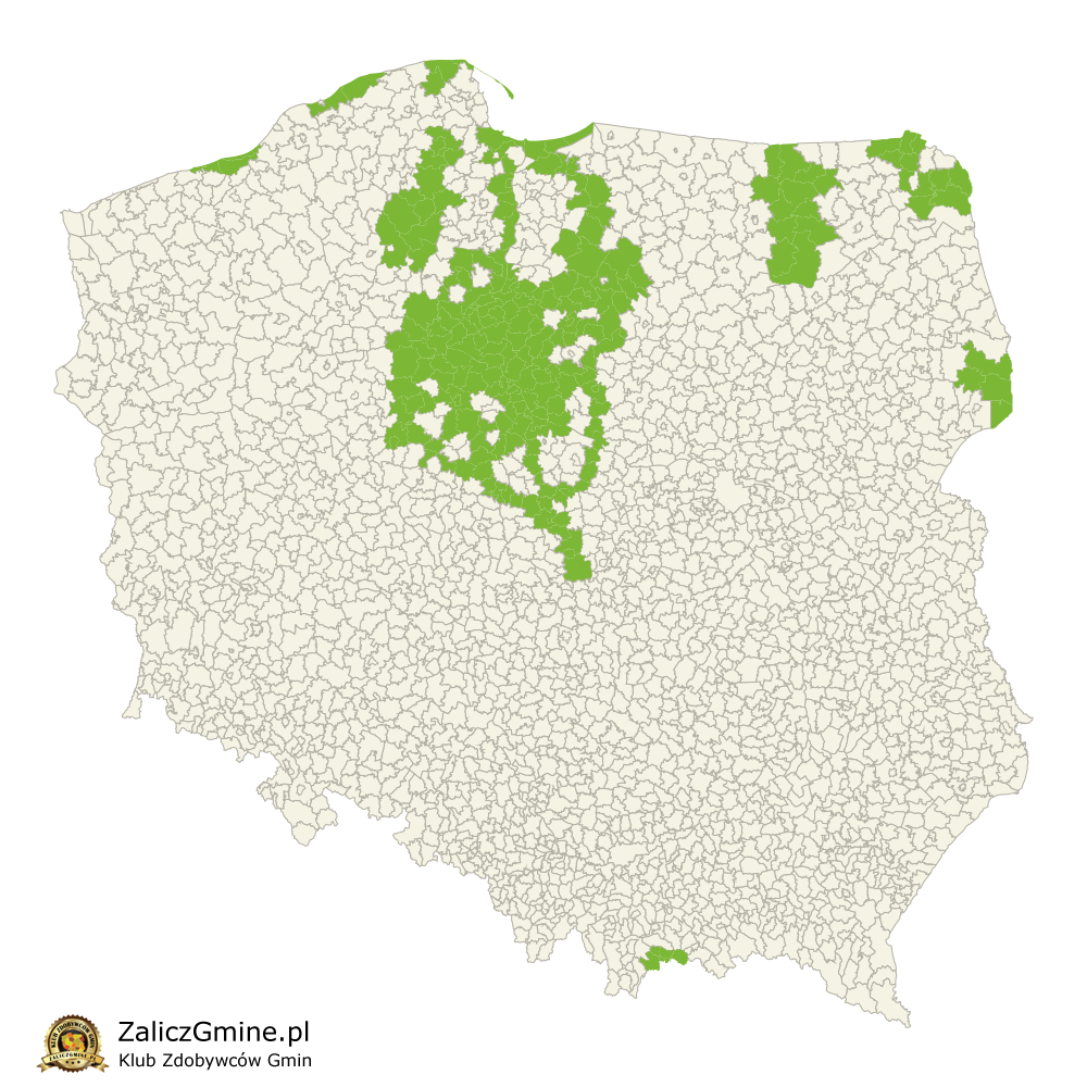 Mapa Zdobytych Gmin