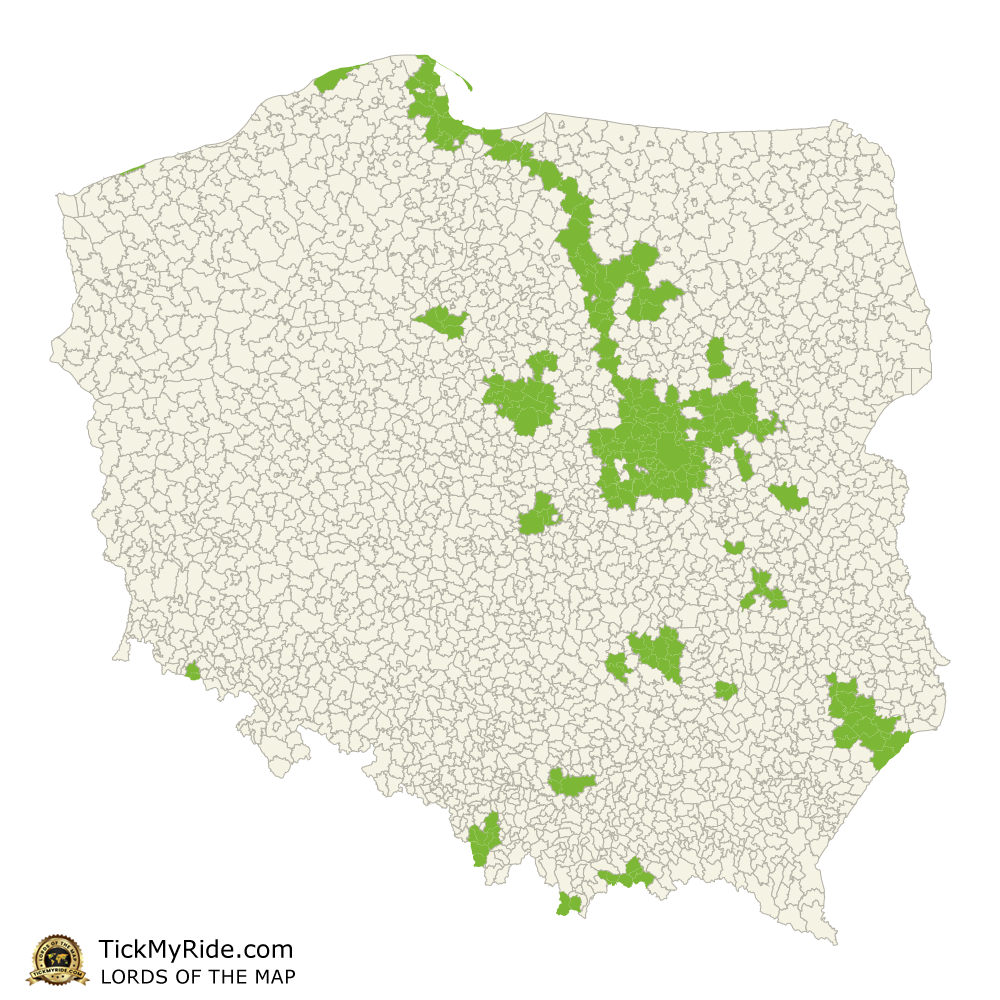 Mapa Zdobytych Gmin