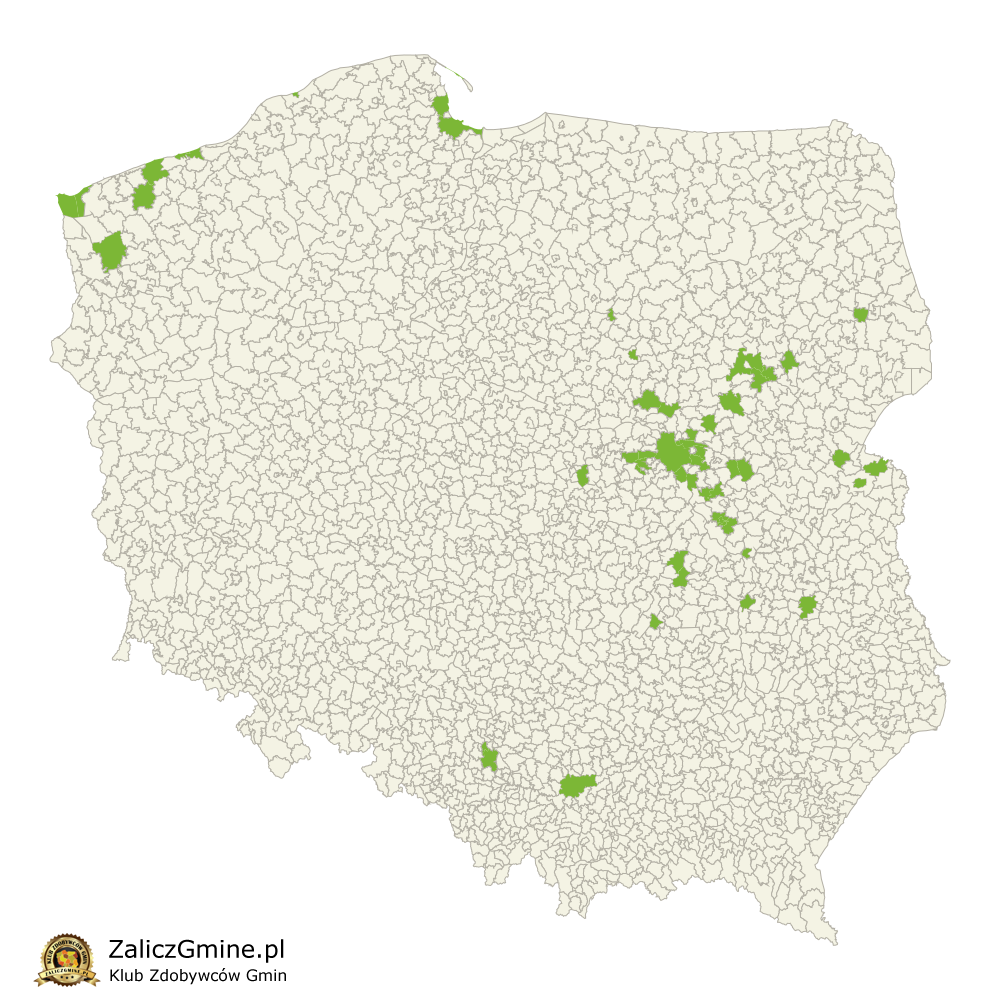 Mapa Zdobytych Gmin