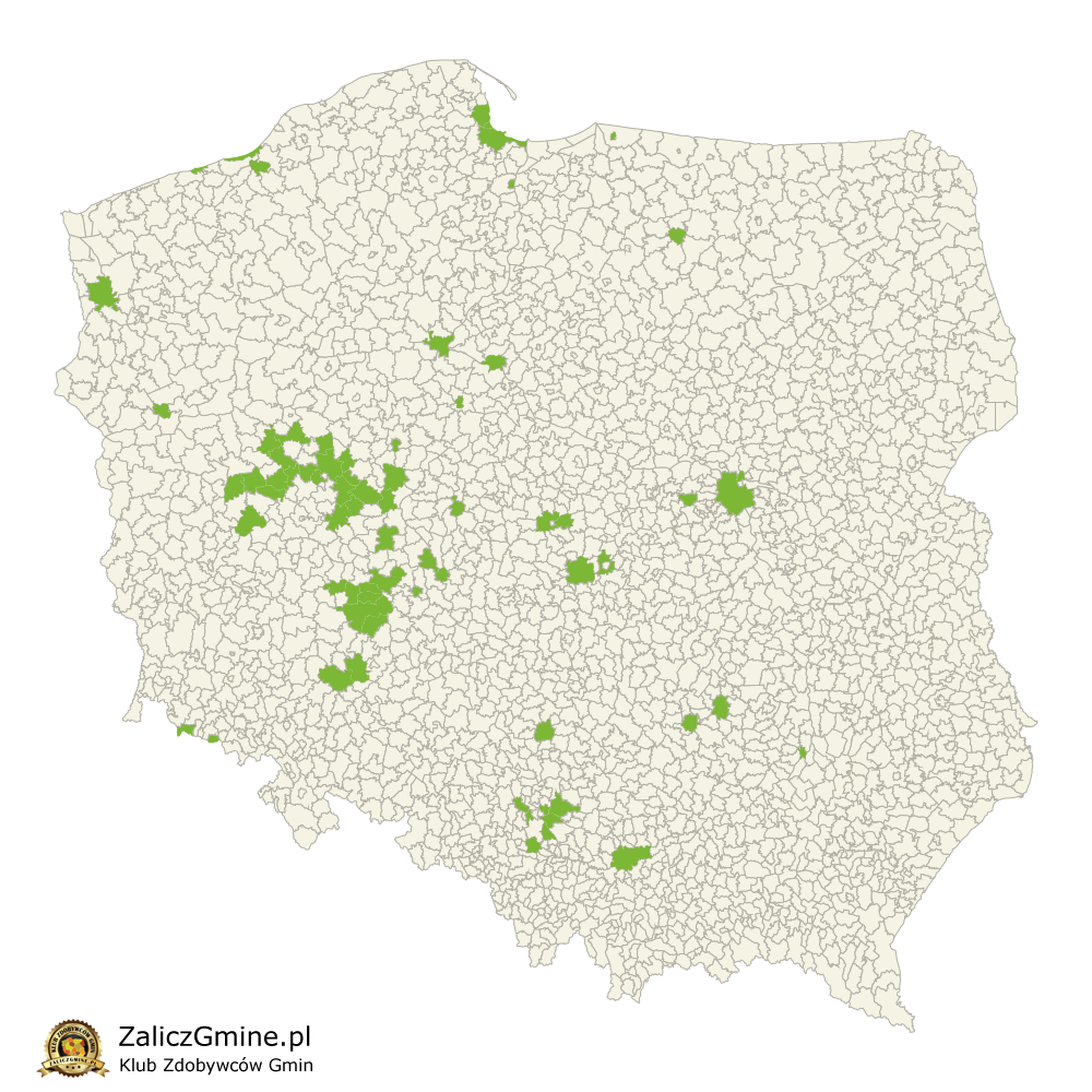Mapa Zdobytych Gmin
