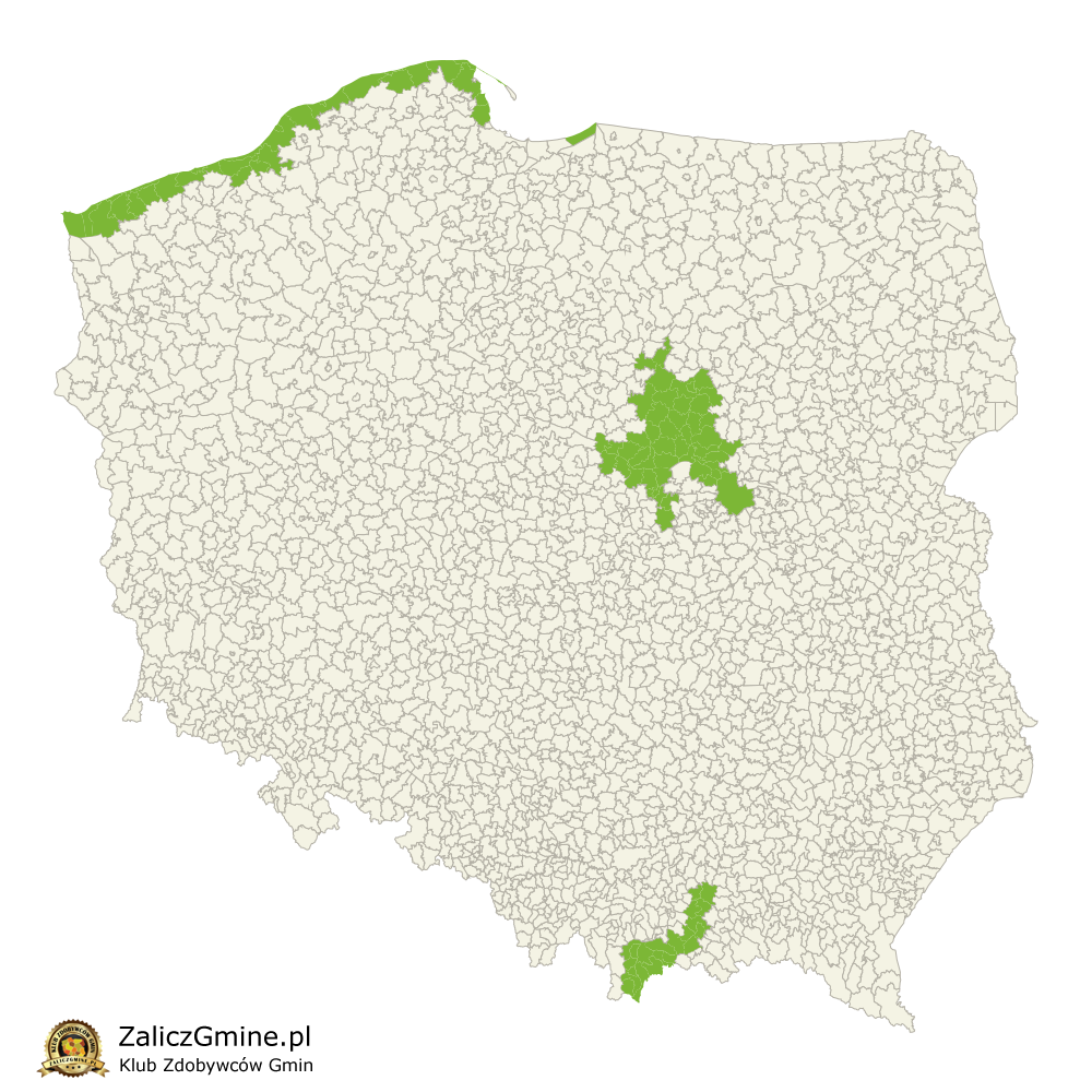 Mapa Zdobytych Gmin